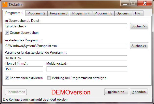 Screenshot TSstarter