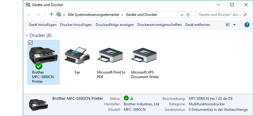 Screenshot SetDefaultPrinter