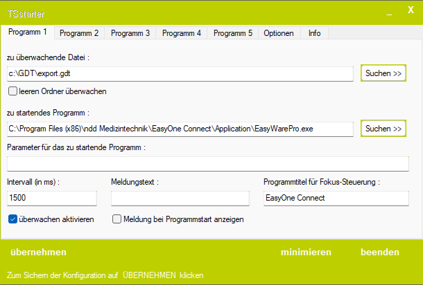 Screenshot TSstarter