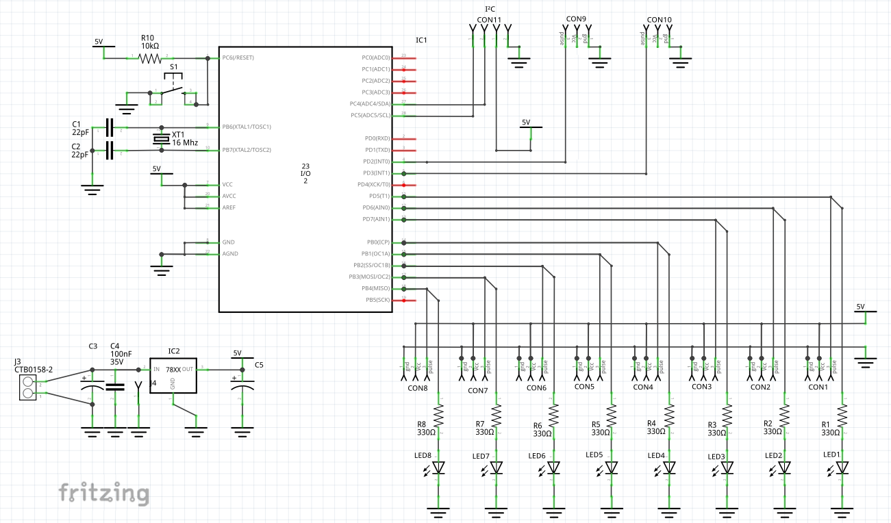 Schaltplan 8x Servo-Switch
